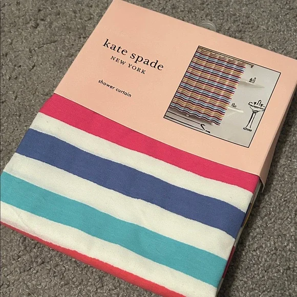 Kate Spade Multicolor Striped Shower Curtain - Picture 2 of 5